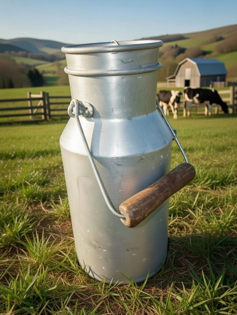 pot a lait ancien aluminium