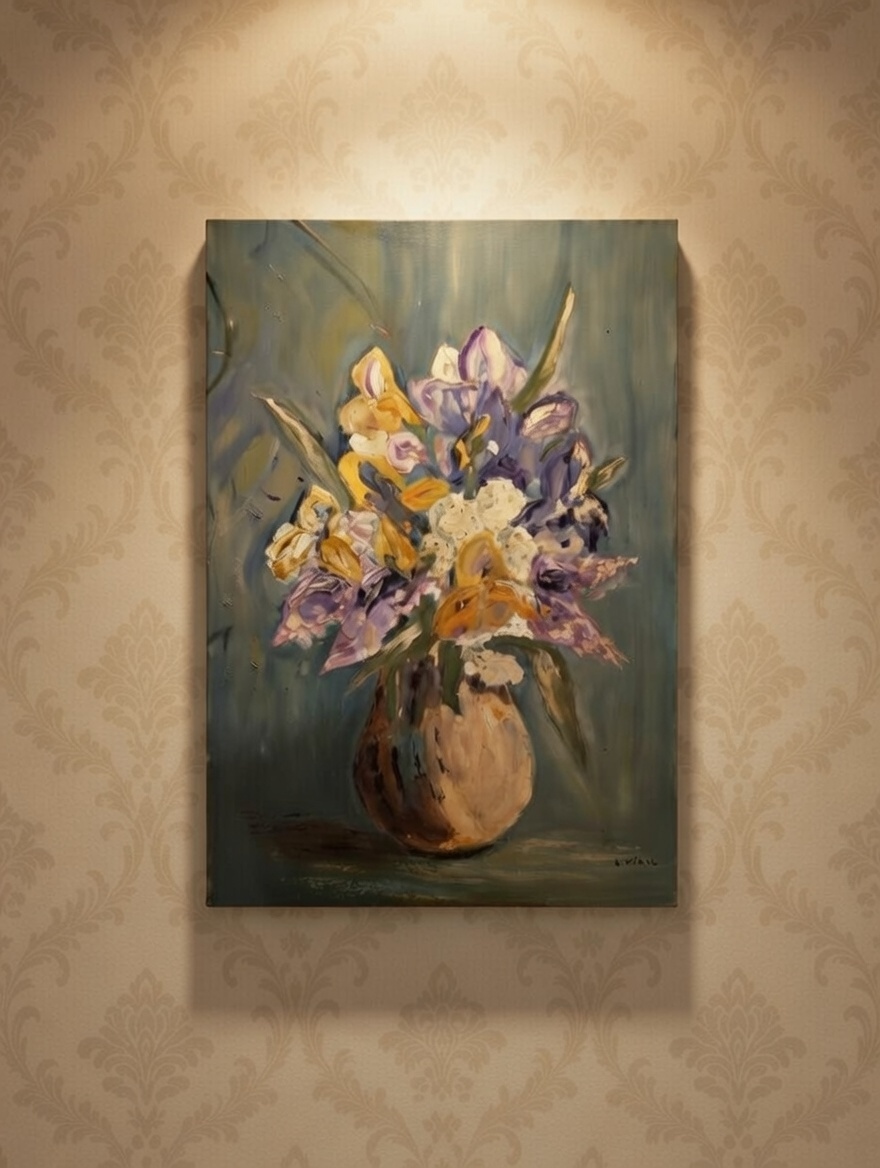 Nature morte florale peinture à l'huile