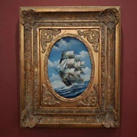 Tableau encadré ancien – Voilier en mer