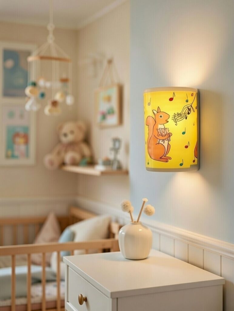 Veilleuse chambre bébé décor "écureuil"