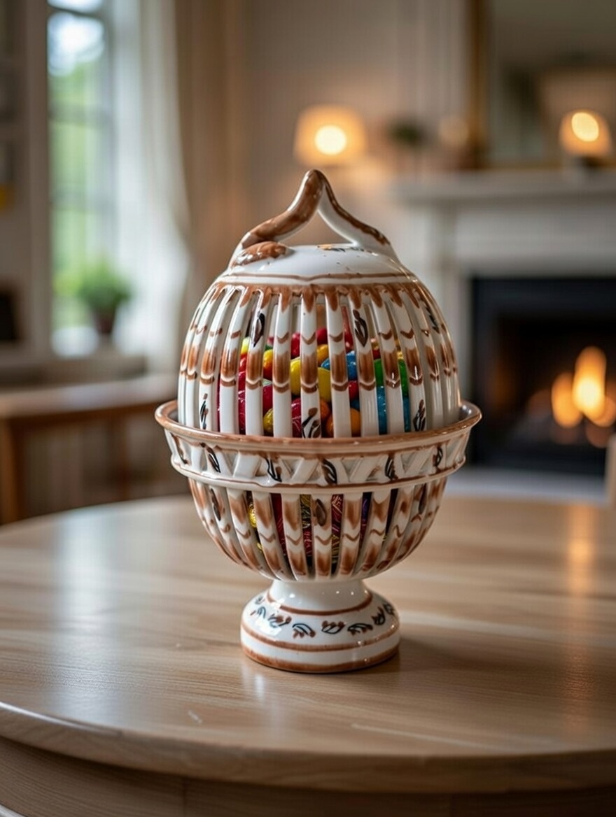 Bonbonnière faïence de Sarreguemines