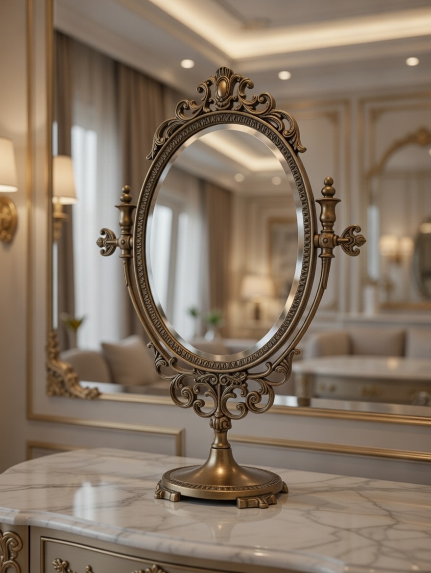 Miroir de table en bronze style Napoléon III