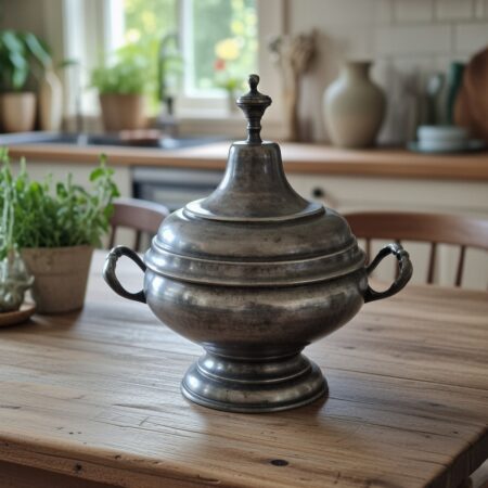 Soupière ancienne en étain poinçonnée