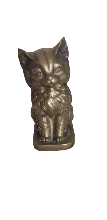 Figurine de chat en laiton vintage – Image 2