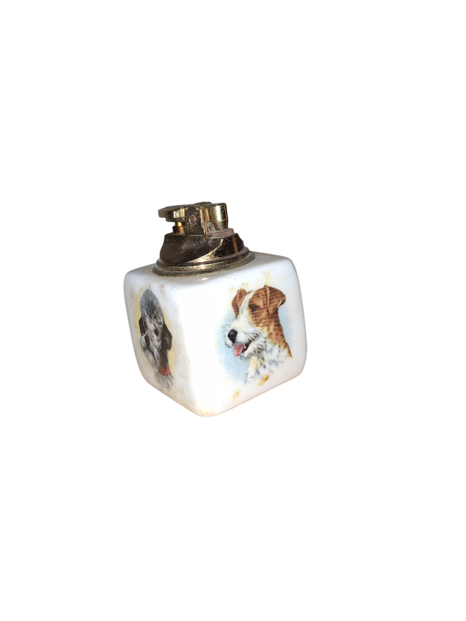 Briquet de table vintage en porcelaine décor chiens – Image 2