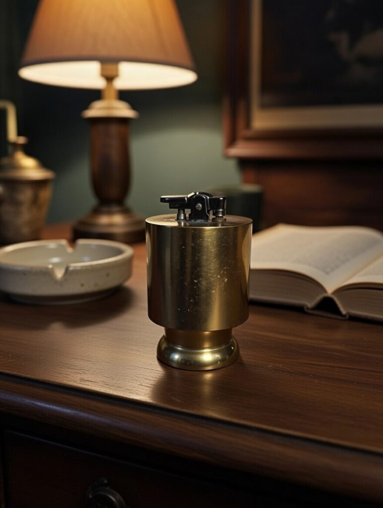 Briquet de table en laiton lourd - anées 70