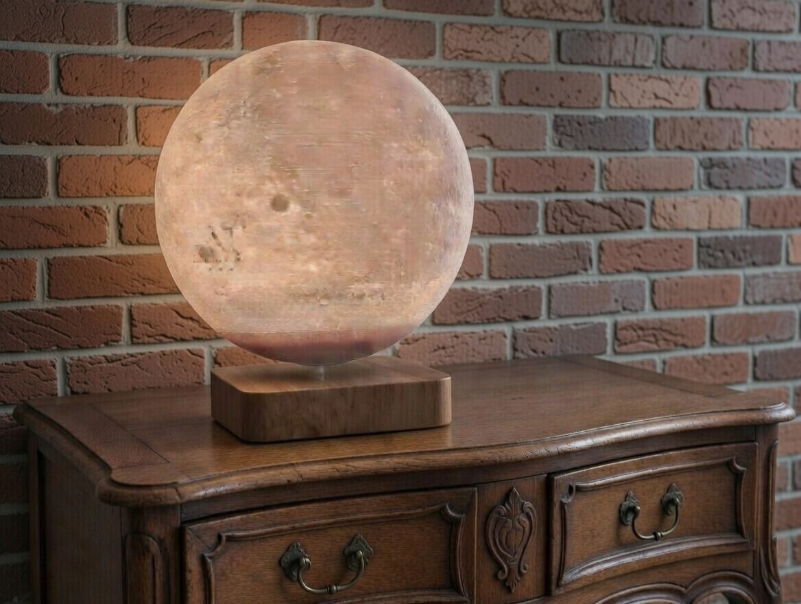 Lampe lune en levitation magnetique pour location de decoration